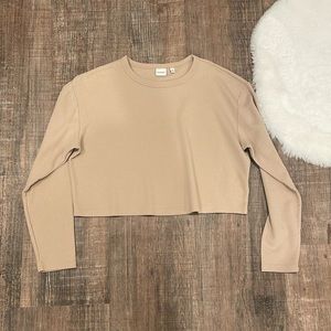 Aritizia Sunday Best Ribbed Cropped Long Sleeve